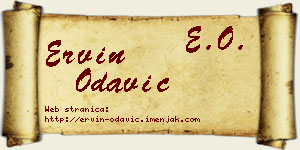Ervin Odavić vizit kartica